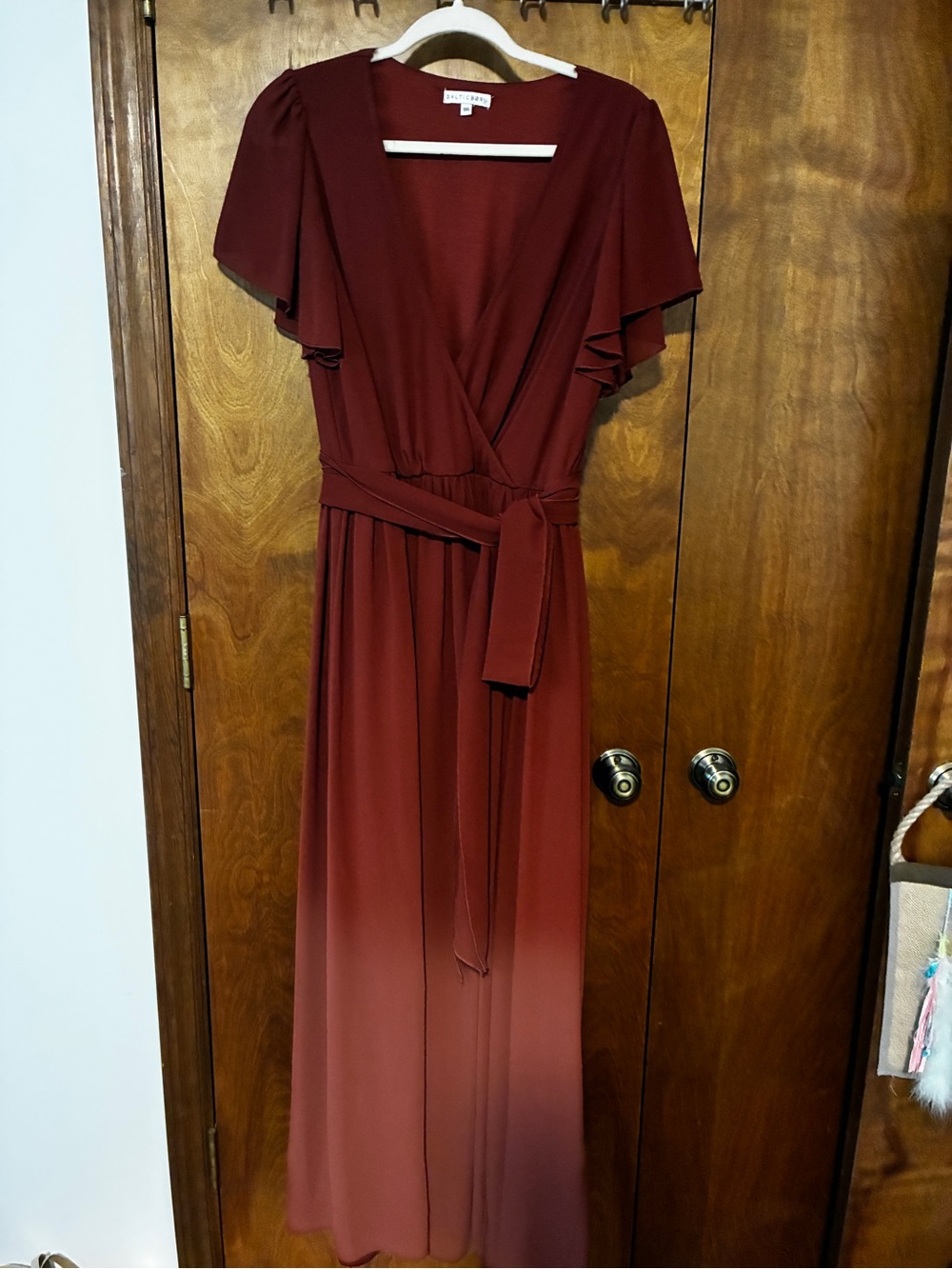 Baltic Born Terra Cotta Faux Wrap Bridesmaid Dress